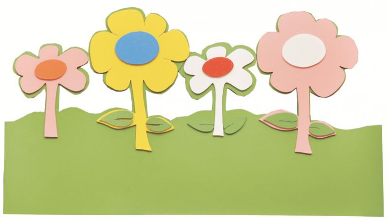 Okulca TFD-267 Ahşap Yeşil Zeminli Papatya Figürü 60* cm