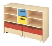 Okulca OK-13091 Altı Gözlü İki Sandıklı Dolap  120*35*75 cm