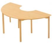 Okulca OK-11655 Naturel Ahşap Yarım Daire Masa  180*90*54 cm