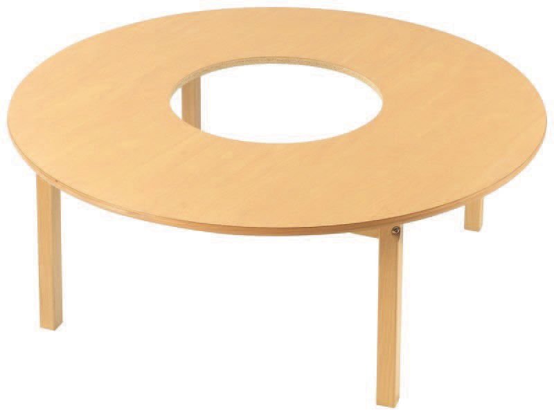 Okulca OK-11657 Naturel Ahşap Yuvarlak Oyun Masası 120 Q 54  cm