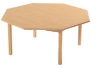 Okulca OK-11674 Naturel Ahşap Sekizgen Masa  120 Q 54  cm