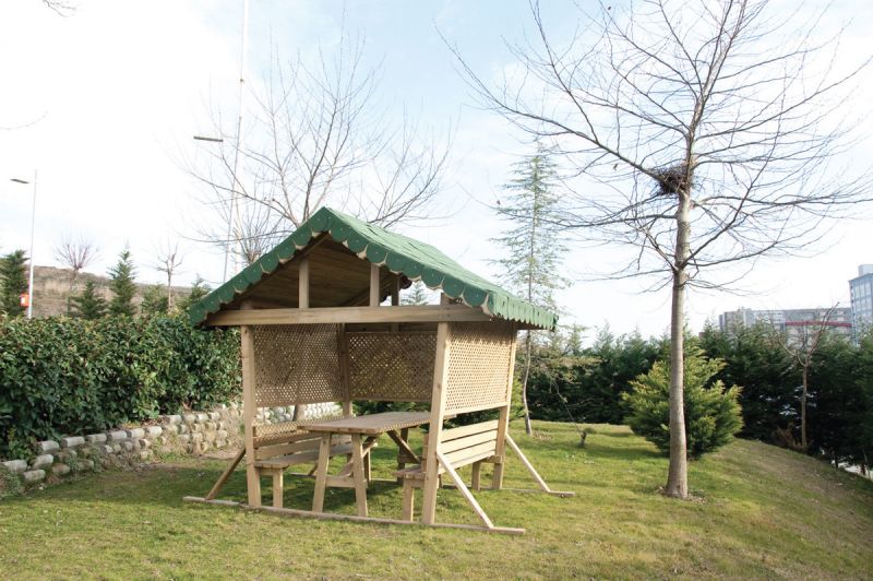 Okulca KP-8530 Çatılı Piknik Masası 200*200 cm