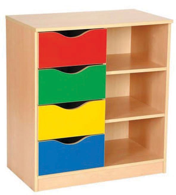 Okulca OK-13012-B Çekmeceli Raflı Dolap  80*45*88 cm