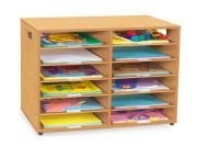 Okulca OK-13547 12 Raflı Fon Karton Dolabı 105*40*55 cm