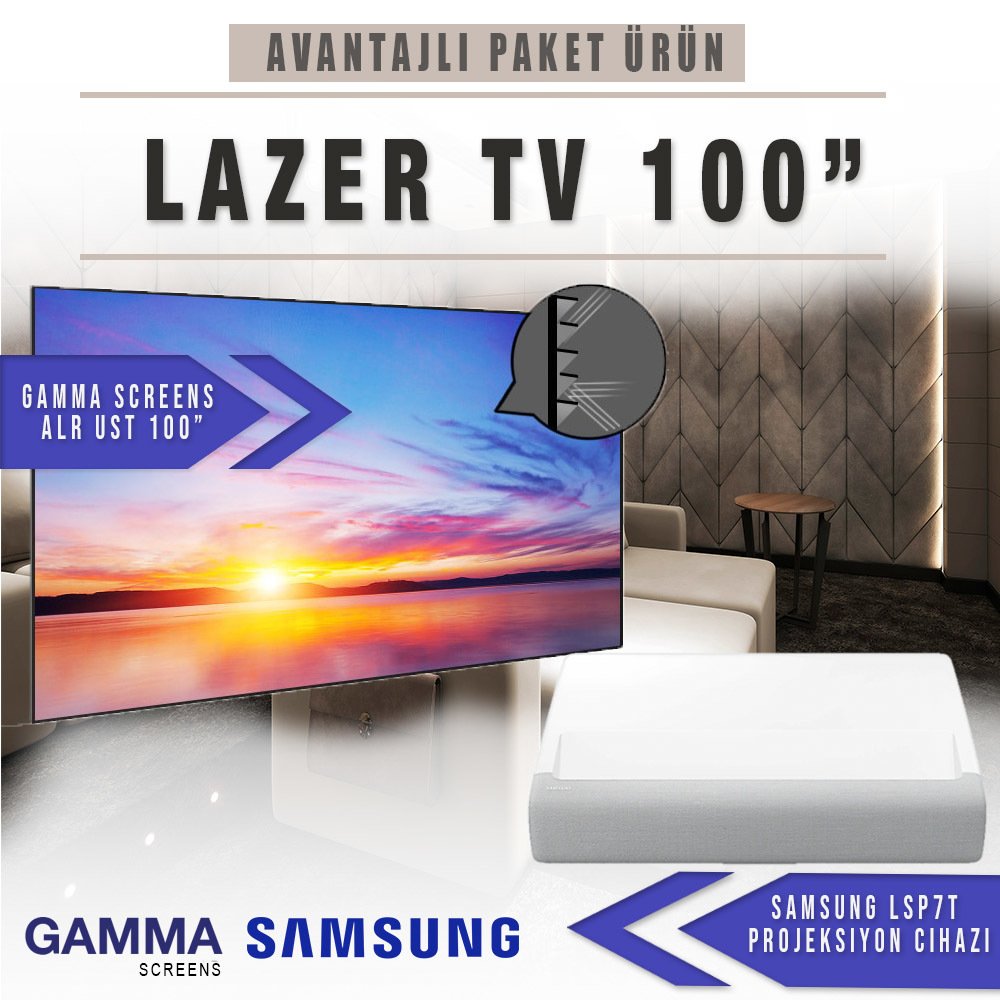 Samsung LSP7T 4K 100 inç UST Lazer TV Paketi 100