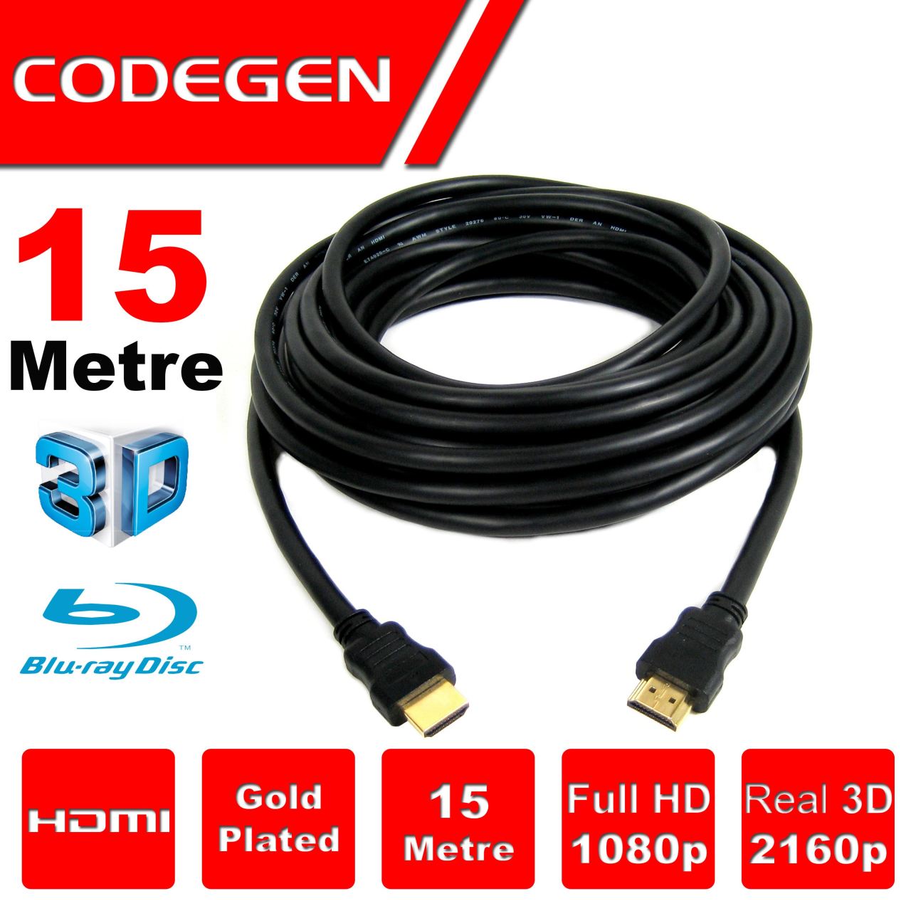 Codegen 15 Mt HDMI 1.4 Kablo 15 Metre