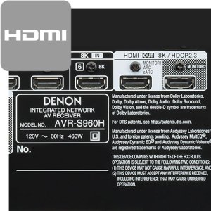 Denon AVR-S960H 7.2 8K HDR ATMOS AV Receiver