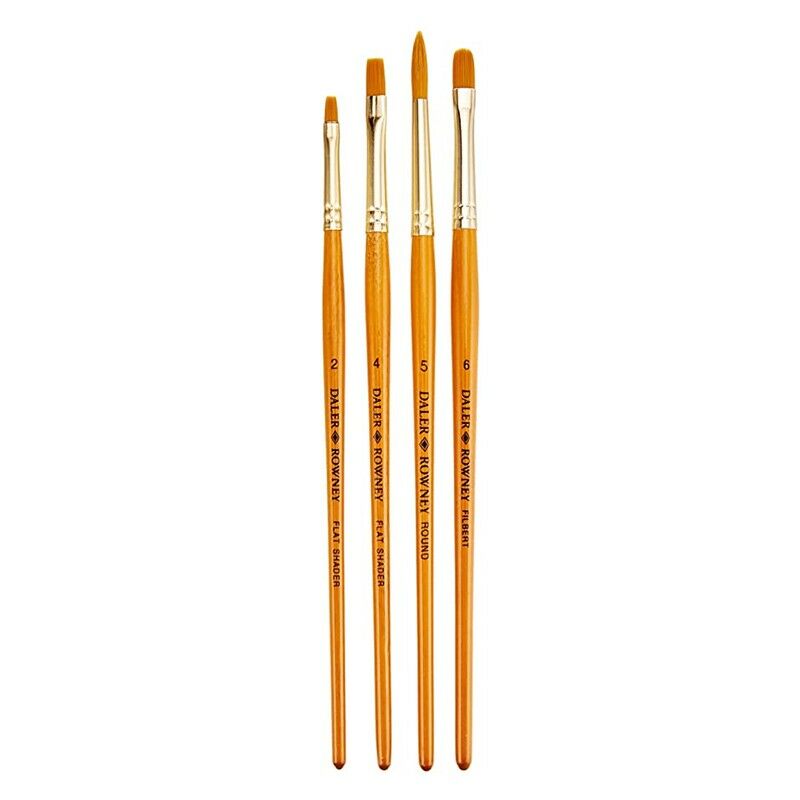 Daler Rowney Simply Gold Taklon Sentetik 4'lü Fırça Seti