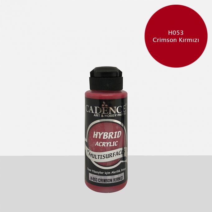 Cadence Hybrid Multisurface Akrilik Boya H-053 Crimson Kırmızı 120 ml