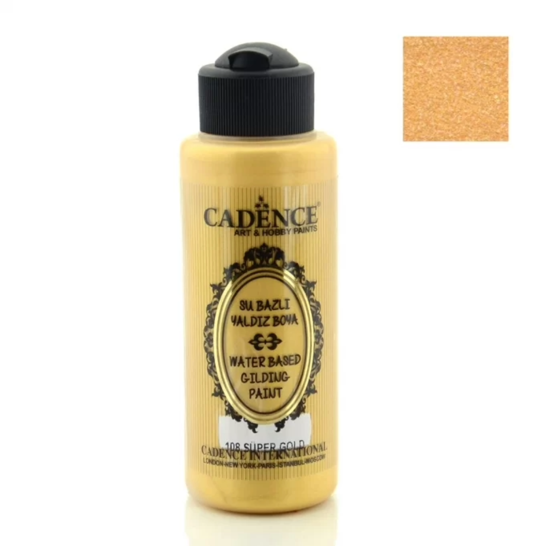 Cadence Su Bazlı Yaldız Boya 108 Süper Altın 120 ml