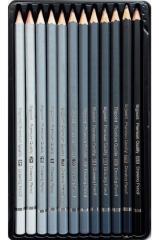 Bigpoint Metal Kutulu Dereceli Çizim Kalemi 12 Li Set