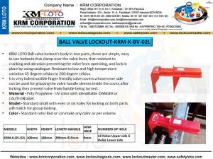 KRM-K-BV-02-L KÜRESEL VANA KİLİTLEME APARATI 50.8mm İLE 203.2mm