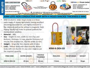 KRM-K-DEH-33 4 KİLİT ASMA YERİ 3mm KANCA ÇAPI TERMİK ŞALTER ÇOKLANDIRCI