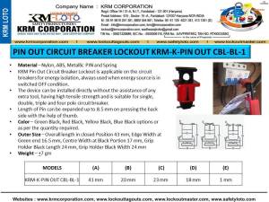 KRM-K-PIN OUT CBL-BL-1 TEKLİ SİGORTA KİLİTELEME APARATI DIŞA TELLİ SİYAH