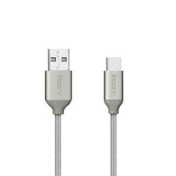 INCORE inLine USB-C Type-C 1 Metre Gümüş Örgülü Hızlı Şarj Kablo