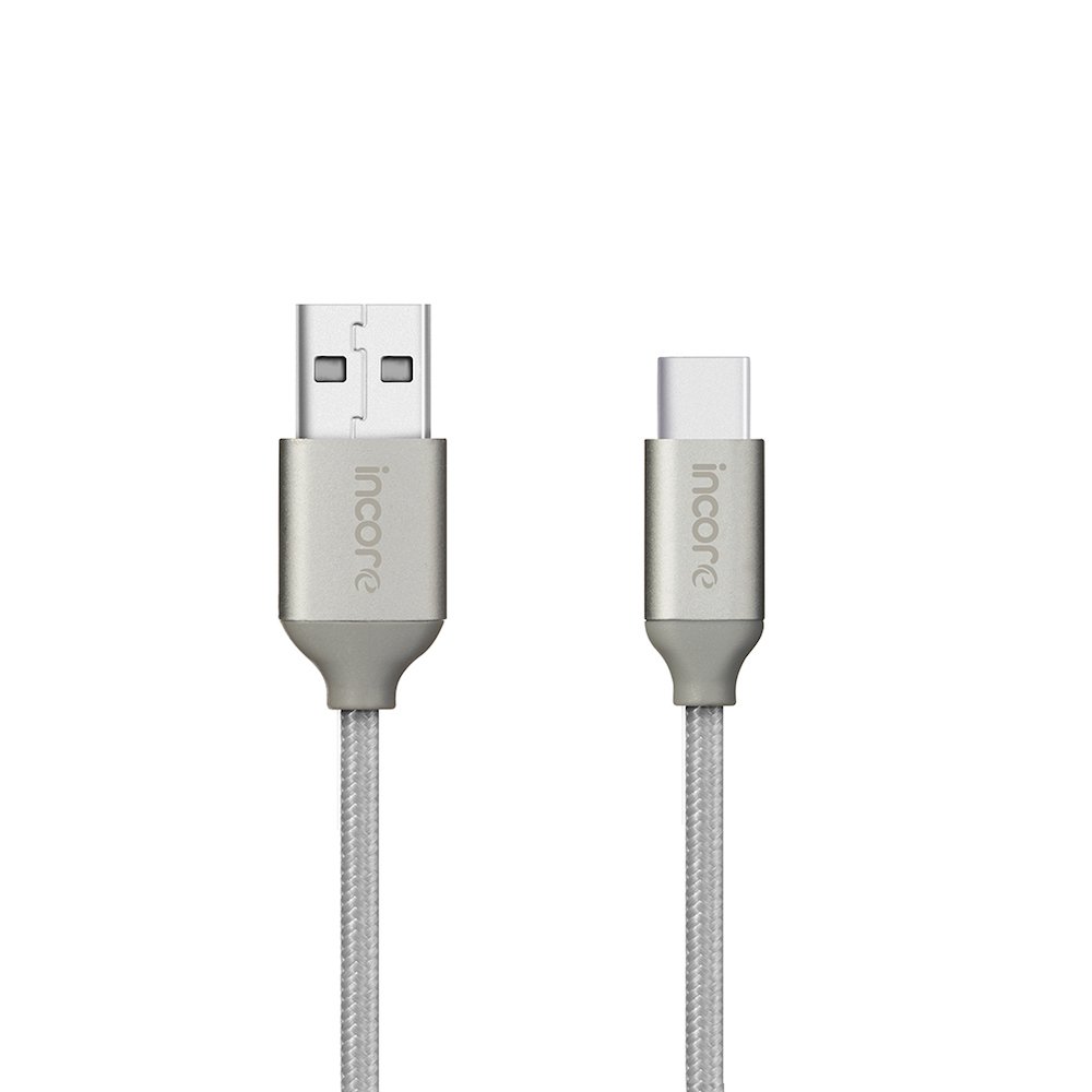INCORE inLine USB-C Type-C 2 Metre Gümüş Örgülü Hızlı Şarj Kablo
