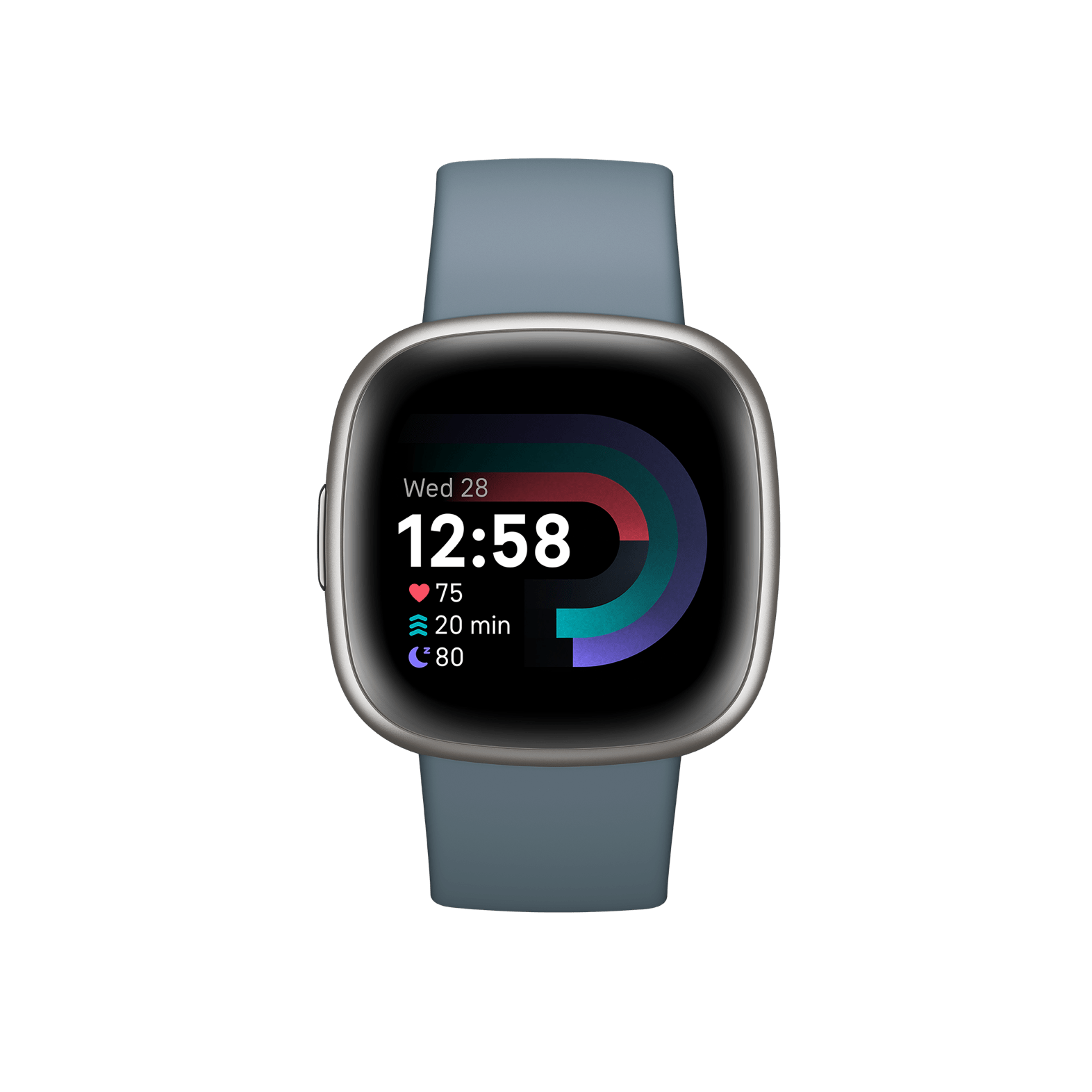 Fitbit Versa 4 Akıllı Saat (Platinyum/Deniz Mavisi)