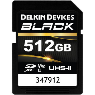 Delkin Devices Black 64/128/256/512GB UHS-II V90 SD CARD