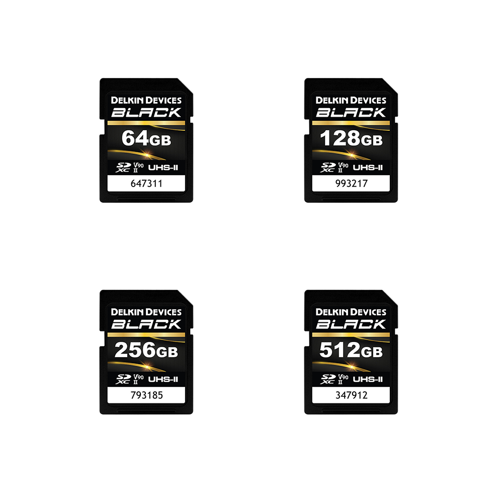 Delkin Devices Black 64/128/256/512GB UHS-II V90 SD CARD