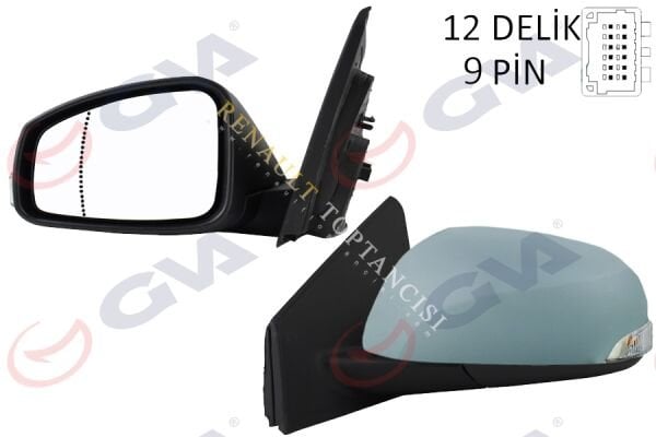 Dış Yan Dikiz Ayna Sol Megane 3 Fluence (Elektrikli+Sinyalli+Kapaklı)