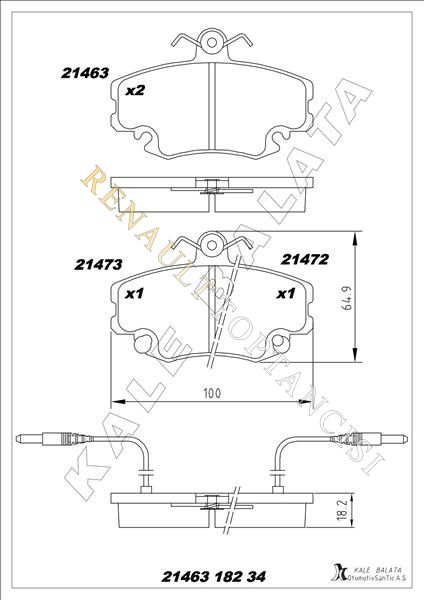 Ön Fren Balatası Clio 2 Symbol R19 410602192R