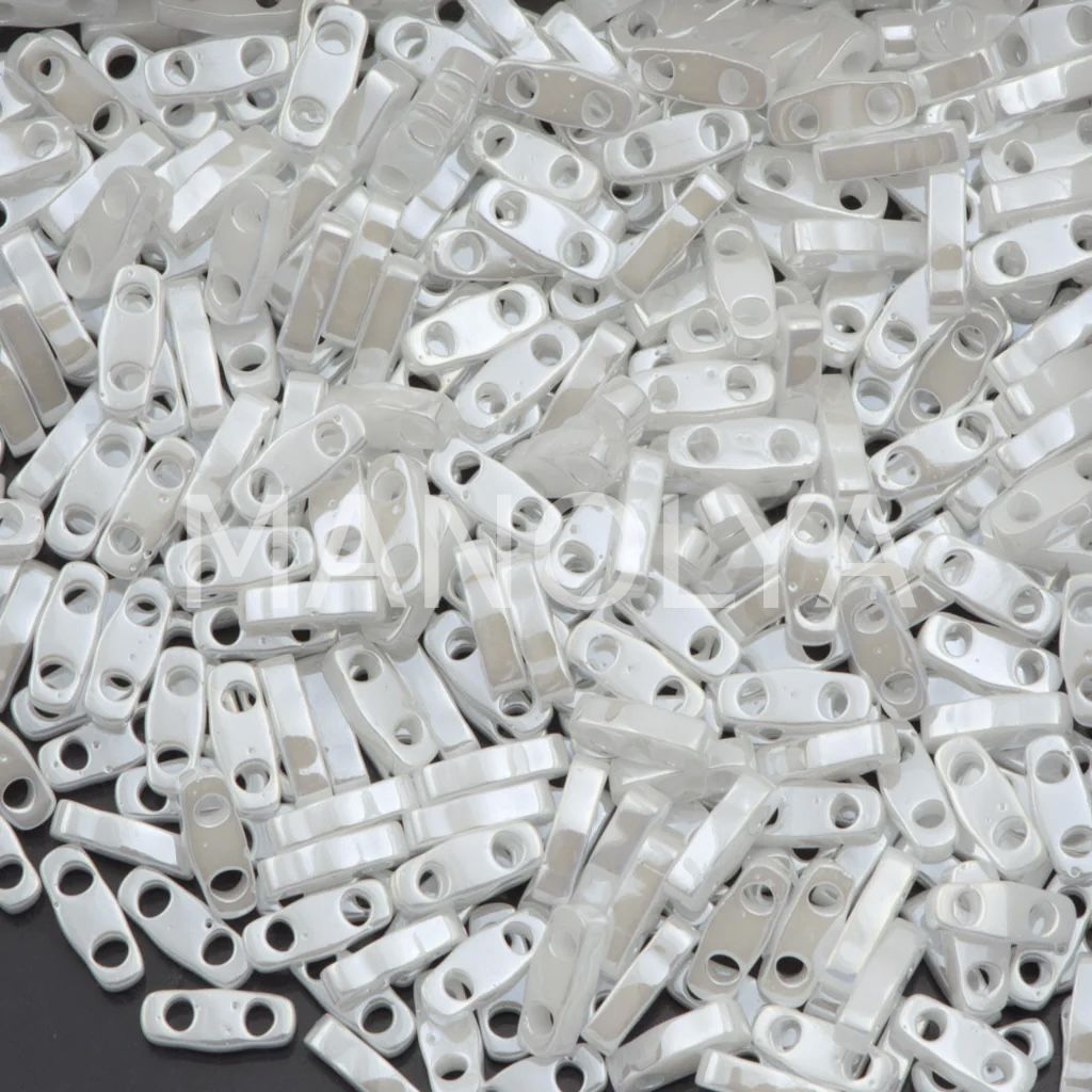 QTL420 Miyuki Quarter Tila White Pearl Ceylon (Çeyrek Tila 420)
