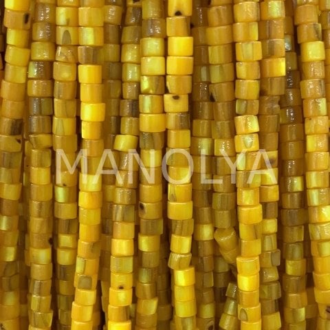 4x3mm. KEHRİBAR SİLİNDİR SEDEF