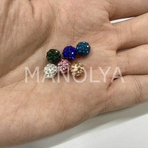 8mm. RENKLİ ZİRKONLU HAMUR TOP