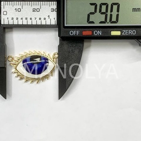 2,9cm. KİRPİKLİ PORSELEN GÖZ KOLYE UCU