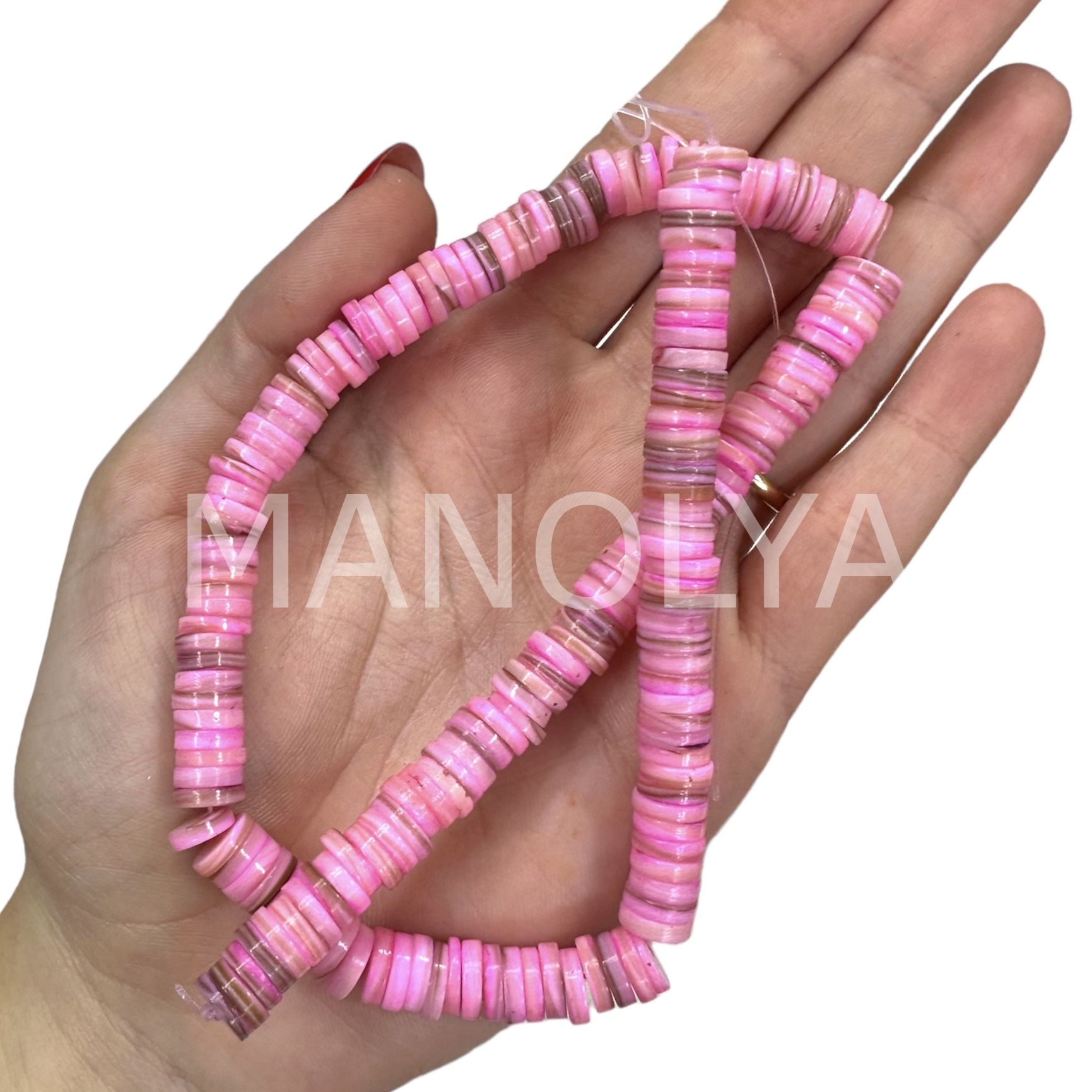 8mm. ŞEKER PEMBESİ SEDEF DİZİ