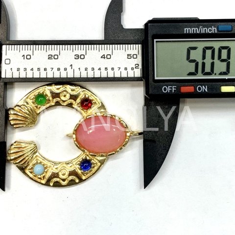 5,1cm. DOĞAL TAŞLI NAL KOLYE UCU
