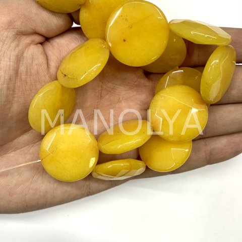 2,5cm. FASET KESİM KOYU SARI CEYT