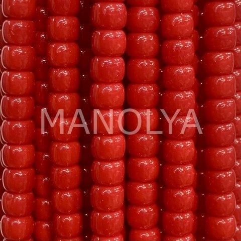 6x8mm. KIRMIZI SİLİNDİR KRİSTAL 