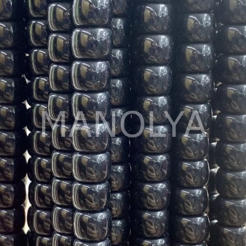 6x8mm. SİYAH SİLİNDİR KRİSTAL
