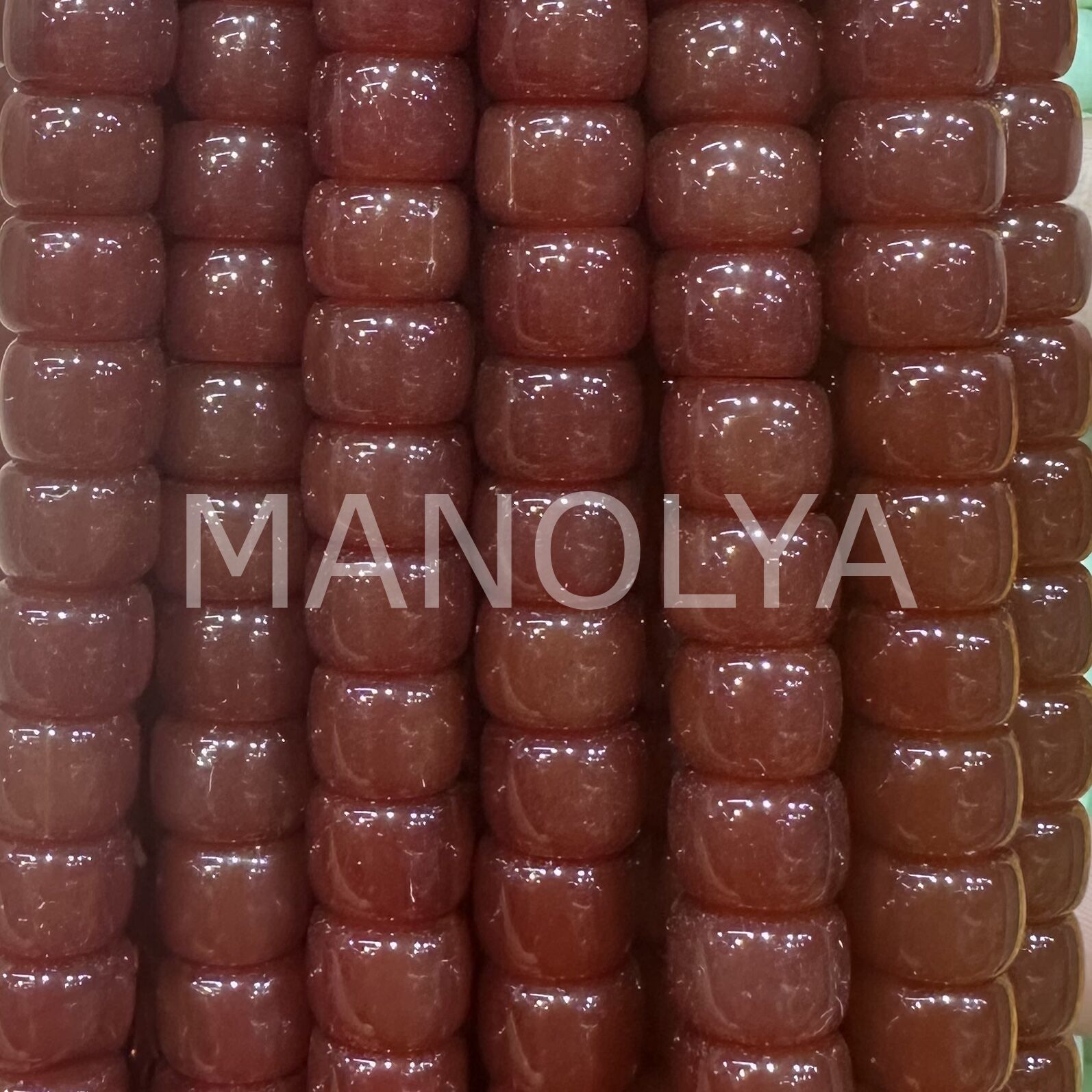 6x8mm. KIZIL KAHVE SİLİNDİR KRİSTAL