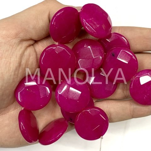 2,5cm. FASET KESİM KOYU PEMBE CEYT