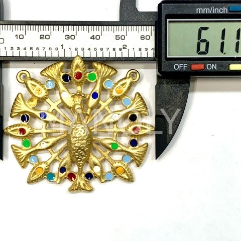 6,1cm. MİNELİ ÇERÇEVE TAVUS KUŞU
