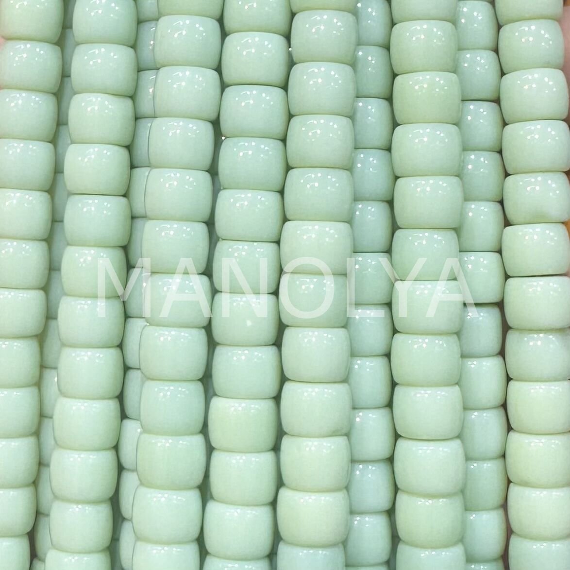 6x8mm. MİNT YEŞİLİ SİLİNDİR KRİSTAL