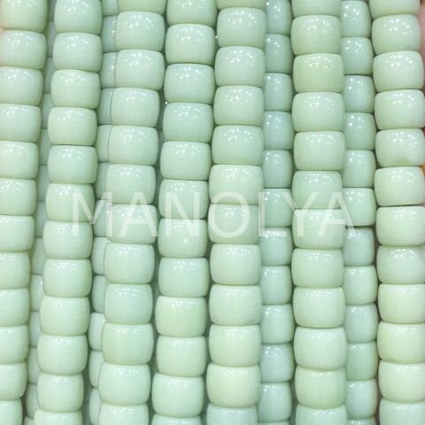 6x8mm. MİNT YEŞİLİ SİLİNDİR KRİSTAL