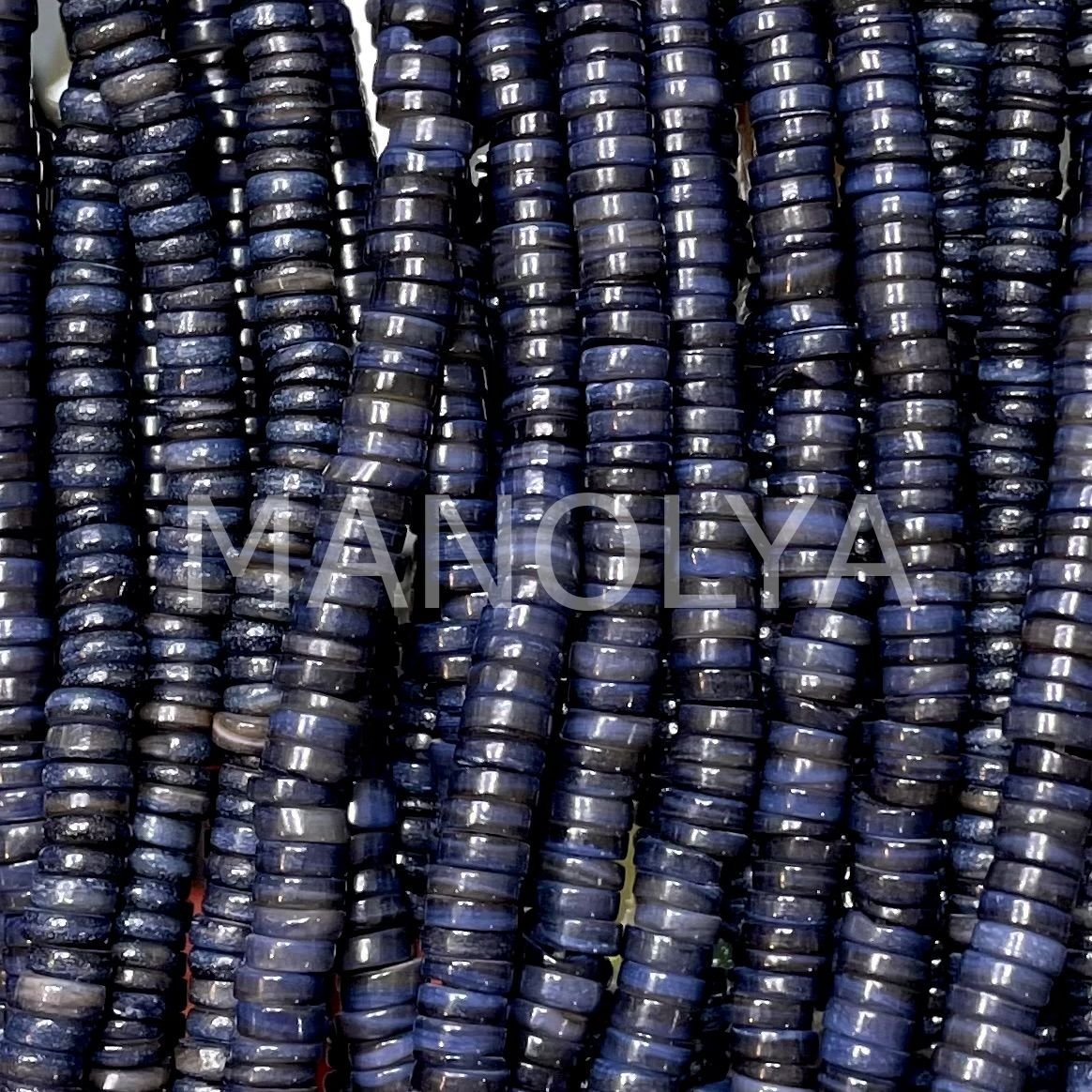 6mm. KOYU LACİVERT SEDEF DİZİ