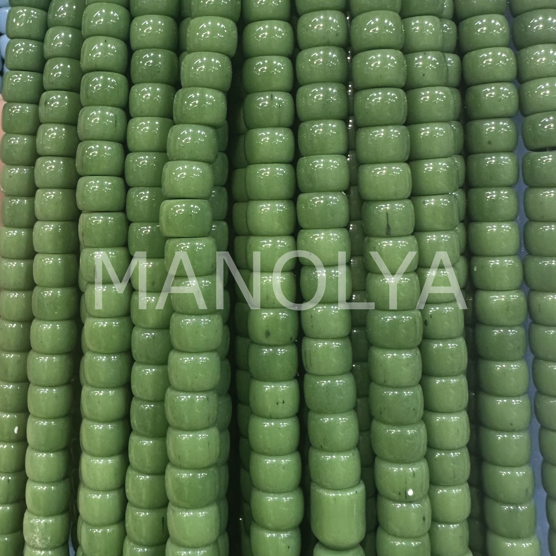 6x8mm. KOYU YEŞİL SİLİNDİR KRİSTAL