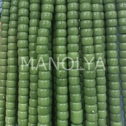 6x8mm. KOYU YEŞİL SİLİNDİR KRİSTAL