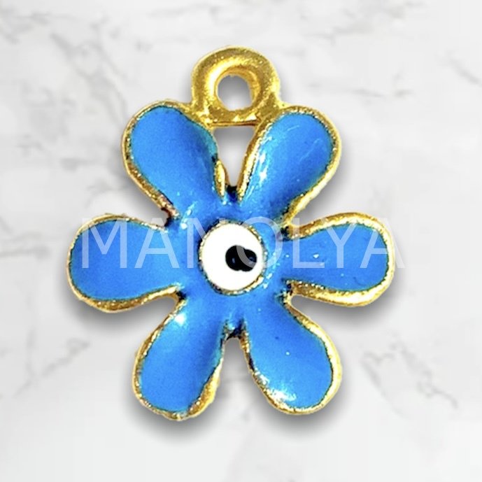1,8cm. MİNELİ MAVİ ÇİÇEK