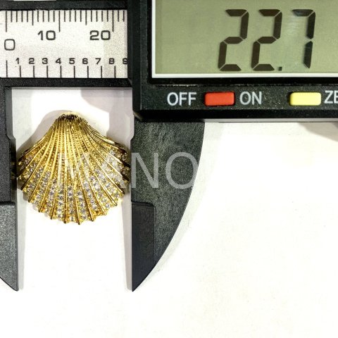2,3cm. ZİRKON DETAYLI SHELL KOLYE UÇLARI