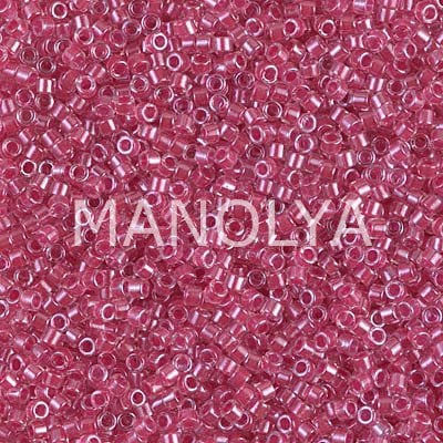 DB914-DELICA BD SPARKLING DK PINK LINED CRYSTAL
