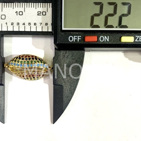 2,2cm. RENGARENK ZİRKON KAPLI DENİZ KABUĞU