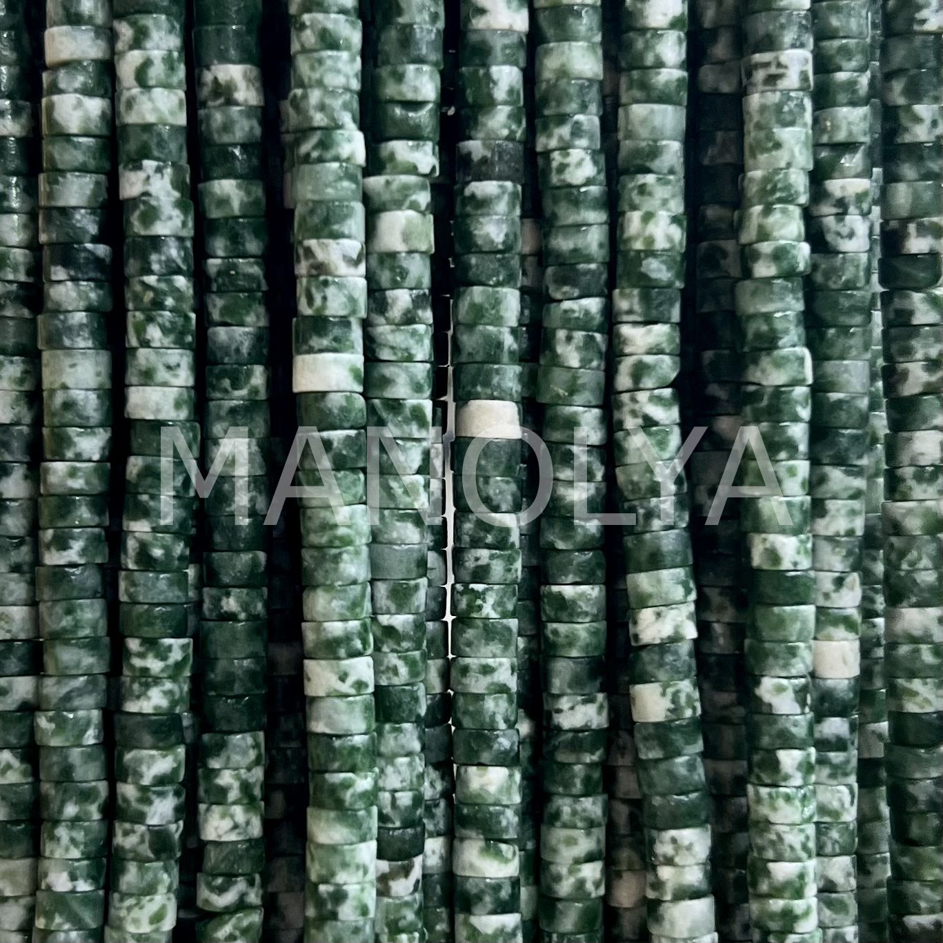 4x2 mm KOYU YEŞİL-BEYAZ SİLİNDİR VARİSİT