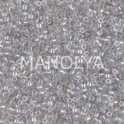 DB1477-MIYUKI 11/0 DELICA BEAD TR PALE TAUPE LUSTER