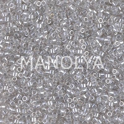 DB1477-MIYUKI 11/0 DELICA BEAD TR PALE TAUPE LUSTER