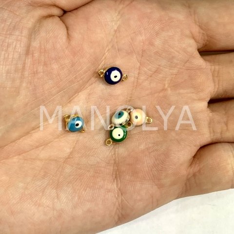 1,2cm. ÇİFT KULPLU MİNELİ NAZAR BONCUĞU